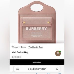 🚨SOLD🚨Burberry mini tote bag